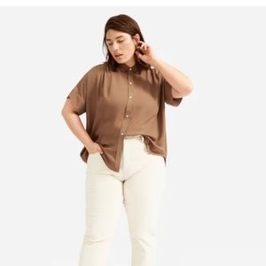 Everlane japanese go weave button up shirt sz 4